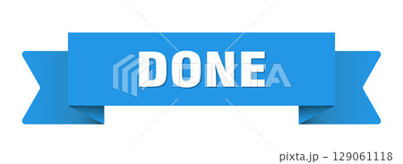 done ribbon isolated on transparent background. done ribbon 129061118