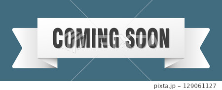 coming soon ribbon isolated on transparent background. coming soon ribbon 129061127