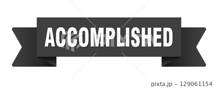 accomplished ribbon isolated on transparent background. accomplished ribbon accomplished ribbon isolated on transparent background. accomplished ribbon 129061154
