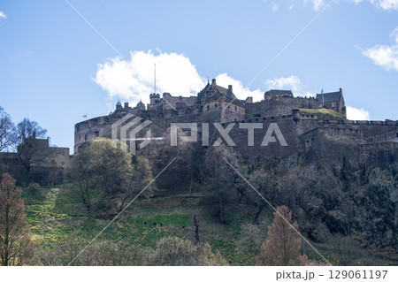 Edinburgh Castle is a historic fortress and former royal residence located in Edinburgh, Scotland 129061197