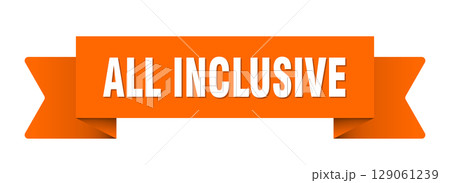 all inclusive ribbon isolated on transparent background. all inclusive ribbon 129061239