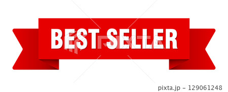 best seller ribbon isolated on transparent background. best seller ribbon 129061248