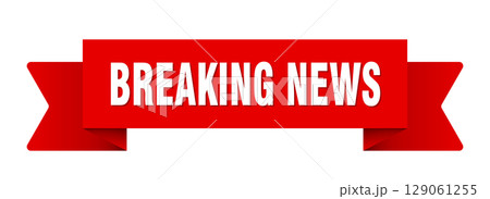 breaking news ribbon isolated on transparent background. breaking news ribbon breaking news ribbon isolated on transparent background. breaking news ribbon 129061255