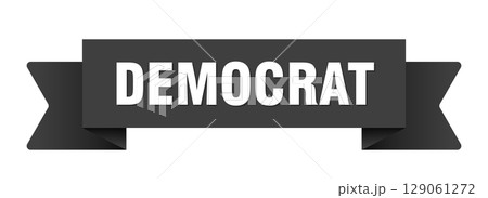 democrat ribbon isolated on transparent background. democrat ribbon 129061272