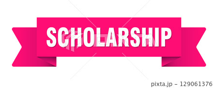 scholarship ribbon isolated on transparent background. scholarship ribbon 129061376