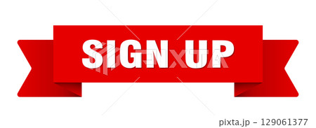 sign up ribbon isolated on transparent...のイラスト素材 [129061377] - PIXTA
