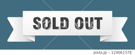 sold out ribbon isolated on transparent...のイラスト素材 [129061378] - PIXTA