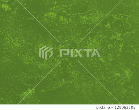 抹茶色のザラザラしたコンクリート石壁の質感の壁紙 129062508