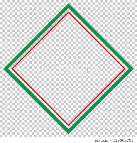 ひし形フレームのイラスト クリスマスカラー ひし形フレームのイラスト クリスマスカラー 129062708
