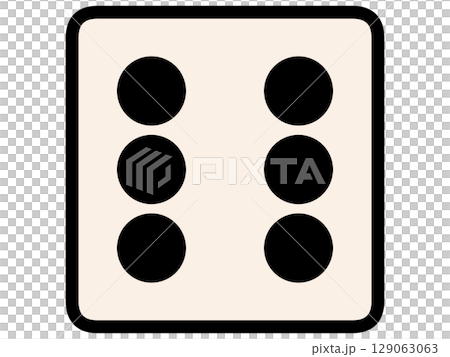 Simple and chic white dice six illustration material Simple and chic white dice six illustration material 129063063