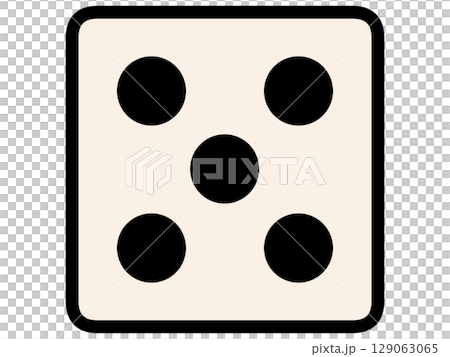 Simple and chic white five dice illustration material Simple and chic white five dice illustration material 129063065