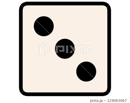 シンプル＆シックな白いサイコロ三のイラスト素材 129063067