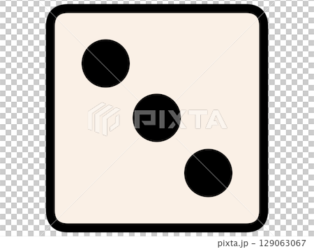 Simple and chic white dice illustration material 129063067