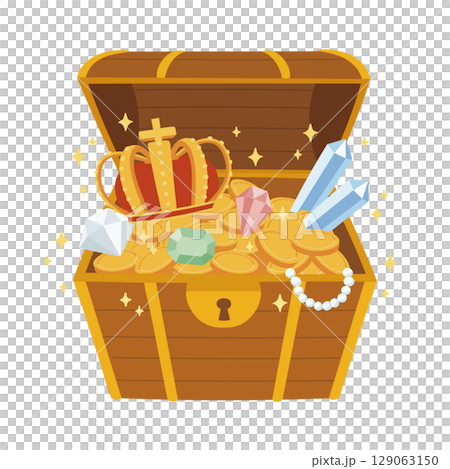 キラキラ光る金銀財宝セット 129063150