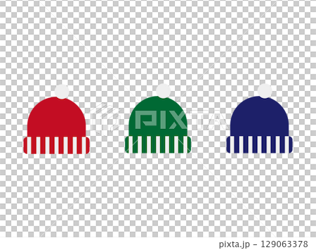 一組針織帽圖示插圖 129063378