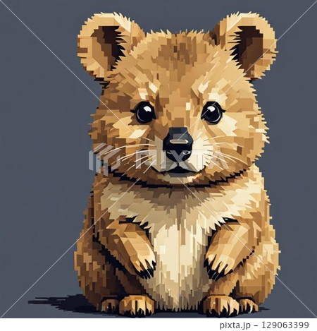 かわいいドット絵　クアッカワラビーさん ラインスタンプ風   129063399