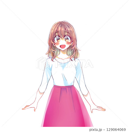 明るい表情の女性 明るい表情の女性 129064069