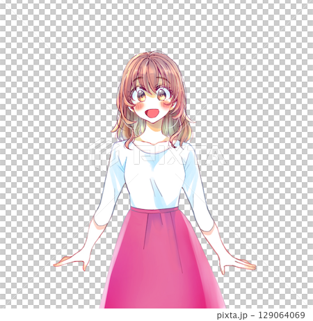 明るい表情の女性 明るい表情の女性 129064069