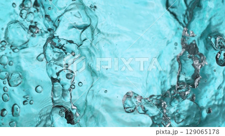 Blue Water texture, macro shot, real natural background. 129065178