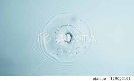 Blue Water drop falling, macro splash. Natural background. Blue Water drop falling, macro splash. Natural background. 129065191