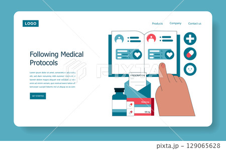 International Nurses Day celebrates the essential role of nurses in healthcare. This illustration emphasizes following medical protocols, showcasing healthcare tools and patient information management 129065628