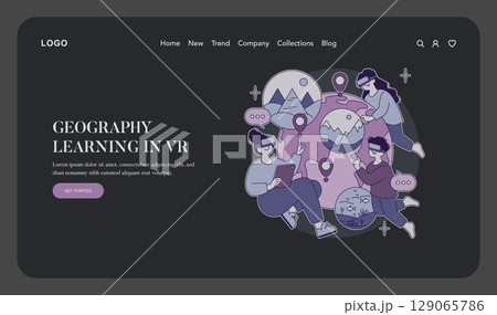 Vector illustration depicting people learning geography using virtual reality. The image highlights interactive learning methods with VR headsets and digital maps, enhancing educational experiences. Vector illustration depicting people learning geography using virtual reality. The image highlights interactive learning methods with VR headsets and digital maps, enhancing educational experiences. 129065786