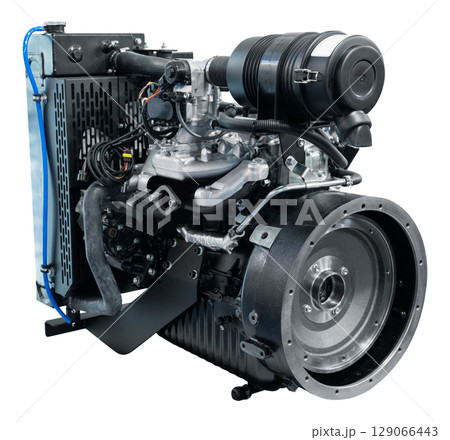 Modern gas engine for LPG, CNG, Hydrogen. Isolated on white background Modern gas engine for LPG, CNG, Hydrogen. Isolated on white background 129066443