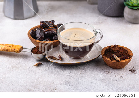 Coffee from date seed. Caffein free drink Coffee from date seed. Caffein free drink 129066551
