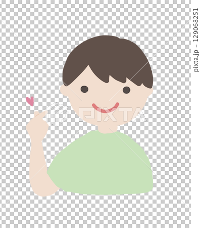 手書きの男の子のジェスチャーイラスト1-5 129068251