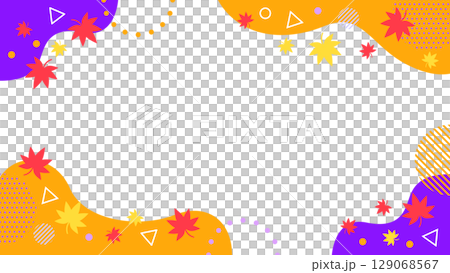 Abstract geometric pattern frame material inspired by Halloween. Background material. 16:9 size. Vector 129068567