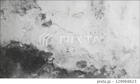 白壁劣化テクスチャ　黒カビ汚れ　オーバーレイ素材 129068623