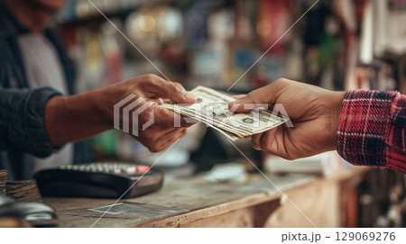 偽札を使う瞬間 129069276