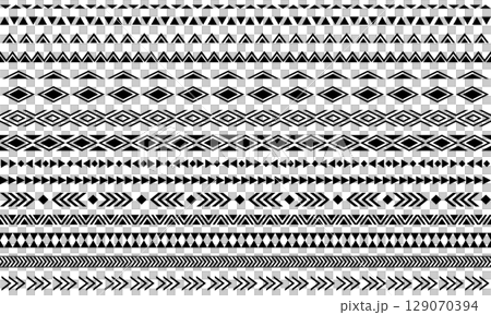 Geometric Indian style pattern line set using triangles 129070394