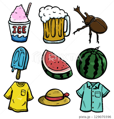 手書き 夏素材 vol.1 手書き 夏素材 vol.1 129070396