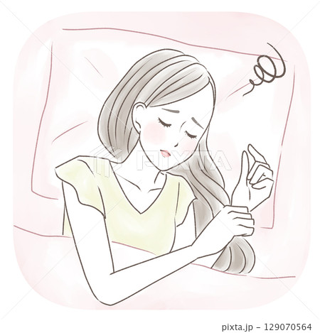 不眠症で悩む女性 129070564