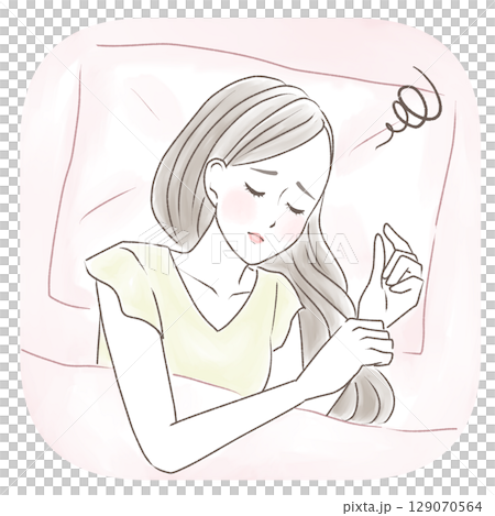 不眠症で悩む女性 129070564