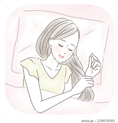 快眠でリラックスしている女性 129070565