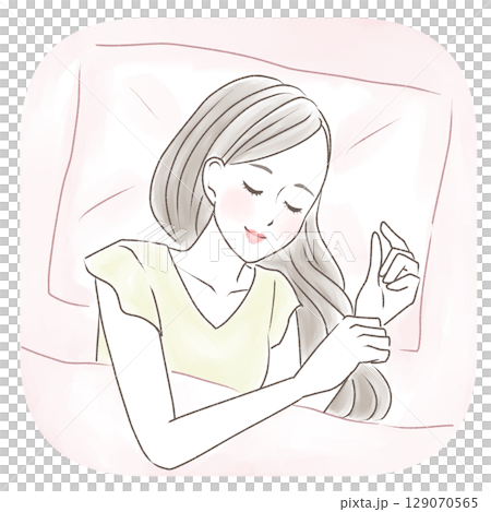 快眠でリラックスしている女性 129070565