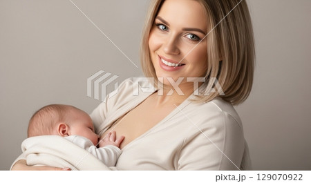 Woman holding a baby 129070922