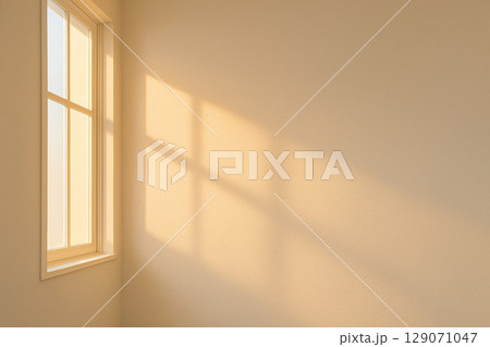 窓から差し込む夕方の光と影の背景 窓から差し込む夕方の光と影の背景 129071047