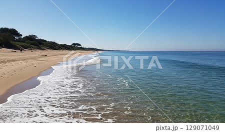 Breathtakingly beautiful blue sea Breathtakingly beautiful blue sea 129071049