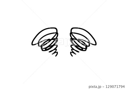 混乱やモヤモヤを表すぐるぐる模様のベクター（手描き風） 129071794