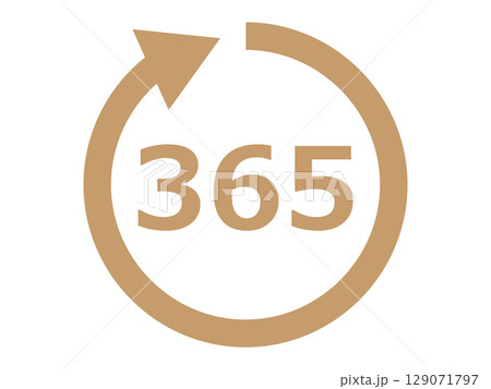 365日アイコン(年中無休マーク) 365日アイコン(年中無休マーク) 129071797