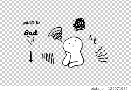 Vector illustration set of people worried about something 129071985