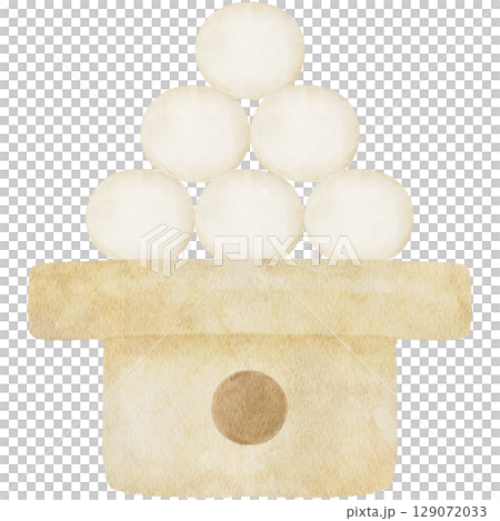 賞月餃子水彩插畫 129072033