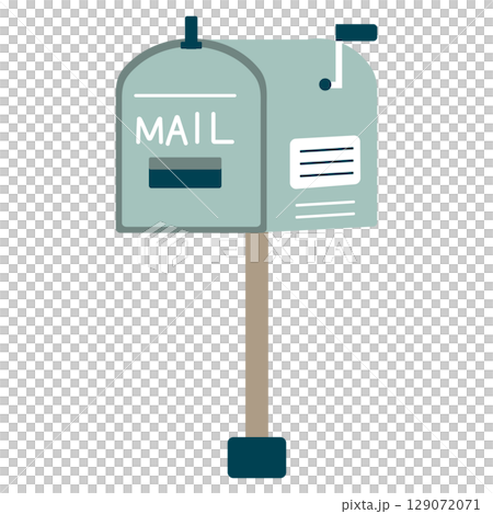 可愛的淺藍色信箱向量插圖 129072071