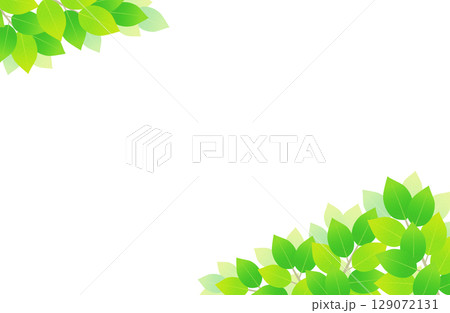 新緑 葉っぱ 左上 右下 背景素材 イラスト 新緑 葉っぱ 左上 右下 背景素材 イラスト 129072131