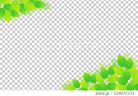 Fresh green leaves upper left lower right background material illustration 129072131