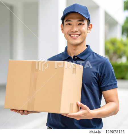 荷物を届けている男性 129072135