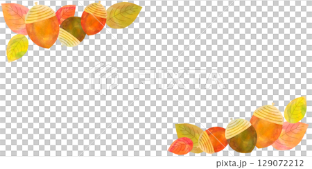 Autumn illustration material: Acorn illustration in watercolor style 129072212
